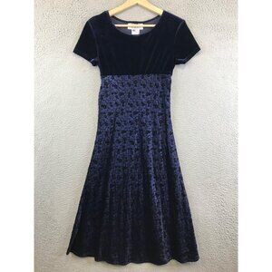 Vintage Just Kidding by La Belle velvet cocktail midi dress size 14